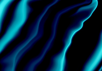 Silk Fabric Background, blue Satin Cloth Waves, Abstract Flowing Waving Textile