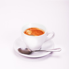 coffee in a white cup