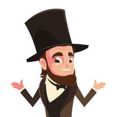 president abraham lincoln on white background