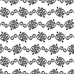 Seamless pattern of decorative floral elements