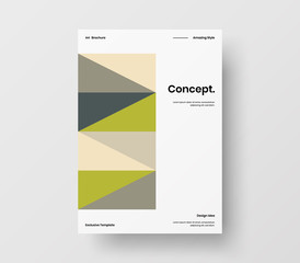 Amazing business presentation vector A4 vertical orientation front page mock up. Modern corporate report cover abstract geometric illustration design layout. Company identity brochure template.