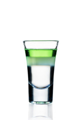 alcoholic cocktail in a glass on a white background