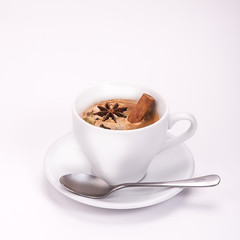 coffee drink in a white cup