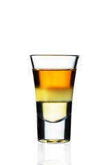 alcoholic cocktail in a glass on a white background