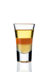 alcoholic cocktail in a glass on a white background