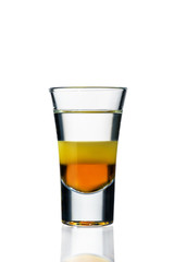 alcoholic cocktail in a glass on a white background