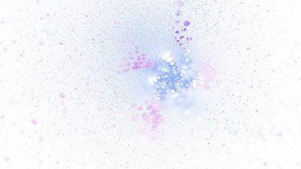 Colorful shiny pink and blue particles. Abstract holiday background. Fantastic light effect. Digital fractal art. 3d rendering.
