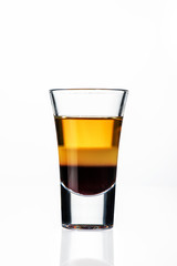 alcoholic cocktail in a glass on a white background