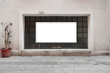 Blank billboard in front of the building