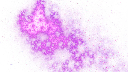 Colorful shiny purple particles. Abstract holiday background. Fantastic light effect. Digital fractal art. 3d rendering.