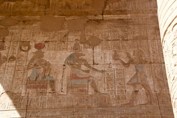 hieroglyphs in an egyptian temple