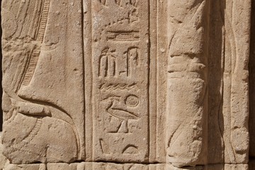 hieroglyphs in an egyptian temple