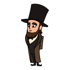 president abraham lincoln on white background