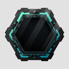 Futuristic hexagon with copy space.