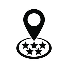 pin sign. location Rating. Five stars. 