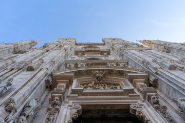 White cathedral gothic-style Duomo di Milano. MILAN, ITALY