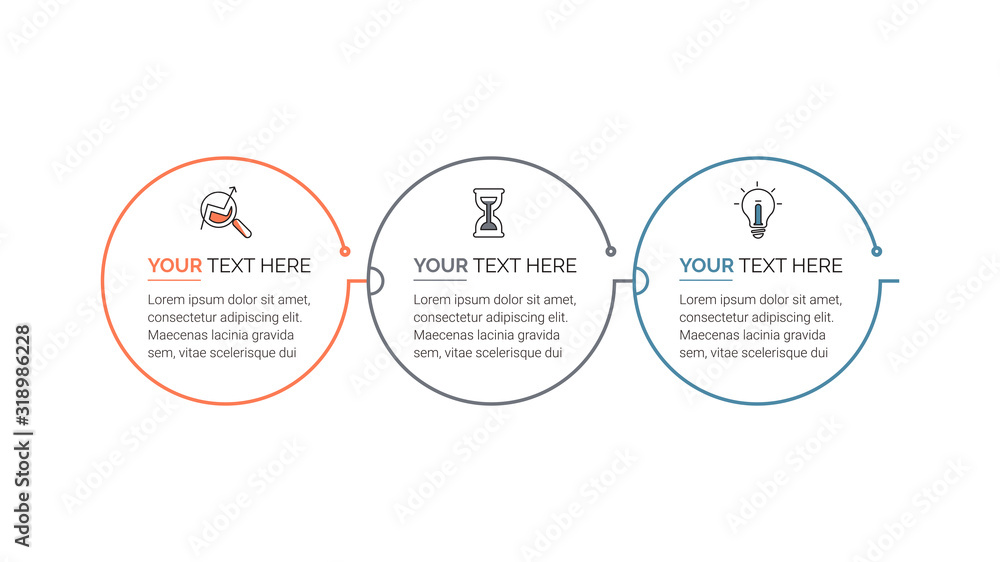 Poster vector infographic thin line design with icons and options or steps. infographics for business conce
