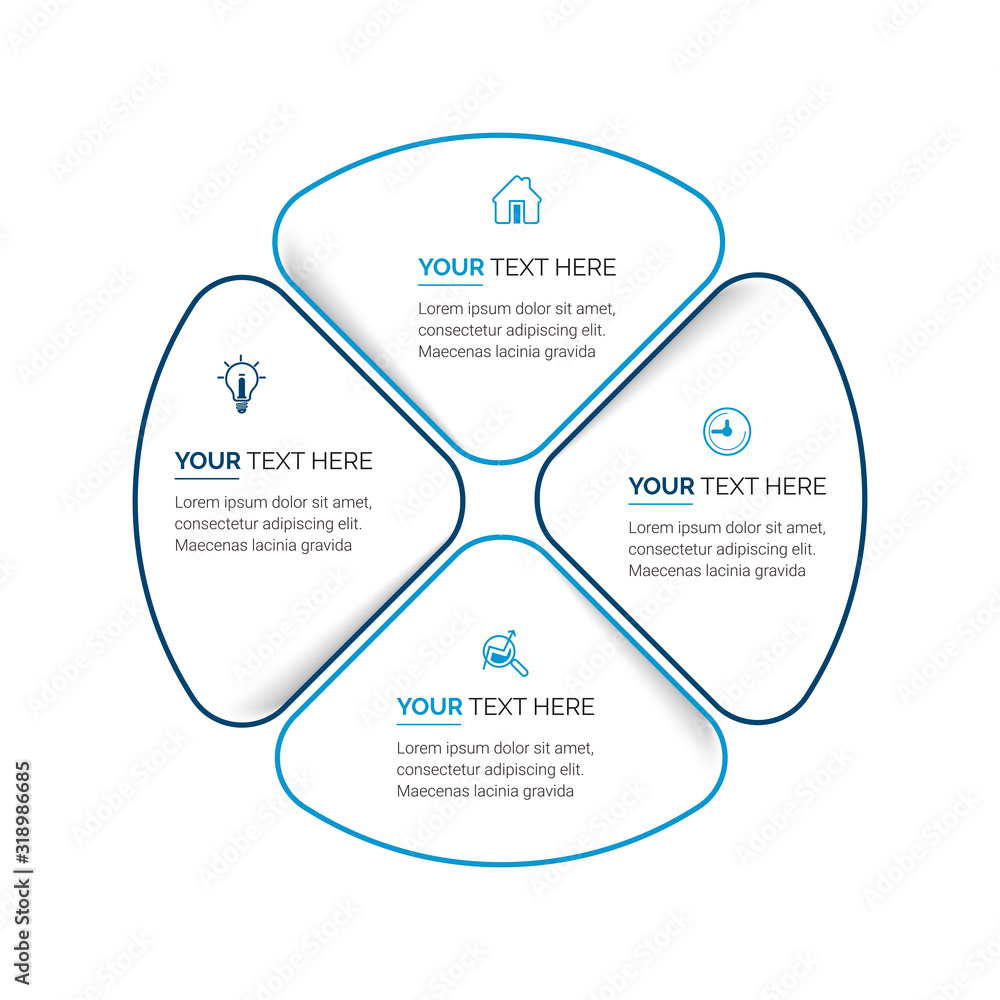 Poster vector infographic thin line design with icons and options or steps. infographics for business conce