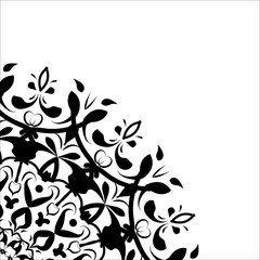 Abstract Printable package art element. Ethnic black decorative symbol in henna tattoo style