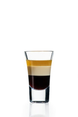 alcoholic cocktail in a glass on a white background
