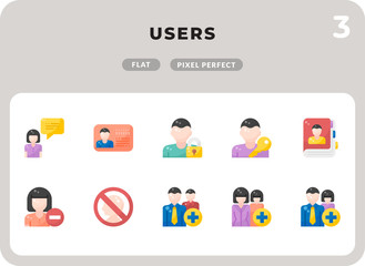 Users Glyph Icons Pack for UI. Pixel perfect thin line vector icon set for web design and website application.