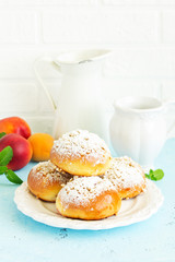 homemade fruit cakes. selective focus.