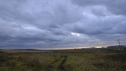 clouds over the field