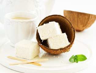 Homemade sweetness, sufa pigeon milk with coconut, mapshmellou.