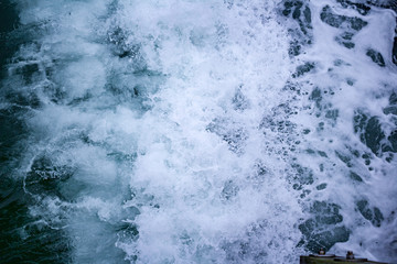 Blue ocean waves breaking