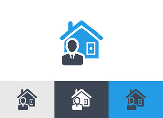 House agent icon vector - real estate agent sign