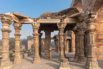 Fototapeta premium Ruins of Qutb complex, a UNESCO world heritage site in New Delhi, India