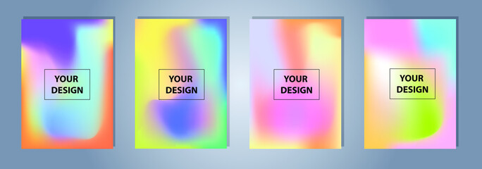 Simple modern color cover design. Set of abstract gradients textures. Background for banner, flyer, business card, poster, wallpaper, brochure, smartphone screen, mobile app