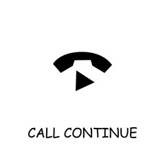 Call Continue flat vector icon