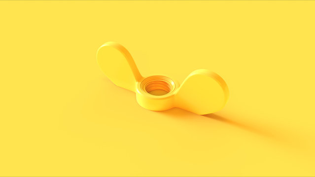 Yellow Bolt Nut Screw 3d illustration 3d render