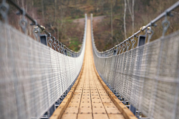 der lange Weg im Wald - Hängeseilbrücke