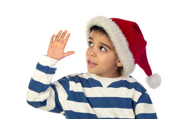 Gipsy child with Christmas hat