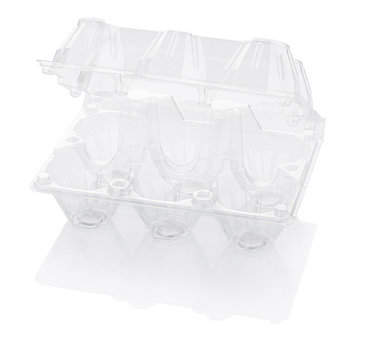 empty plastic egg box