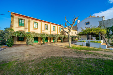 hermitage of santa cristina , in lloret de mar, costa brava, girona , old religious building,...