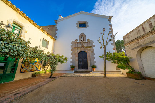 hermitage of santa cristina , in lloret de mar, costa brava, girona , old religious building, church 