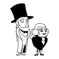 cartoon of presidents george washington and abraham lincoln, president day