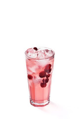Fototapeta na wymiar Milk cocktail in a glass on a white background