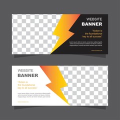 Horizontal website banner and business with blank space