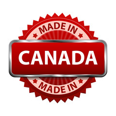 Made in Canada label icon isolated on white background. Vector illustration