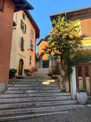 Fototapeta na wymiar Gardone Riviera, Italy. View of the famous tourist village on Garda lake.