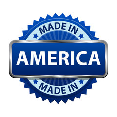 Made in America label icon isolated on white background. Vector illustration