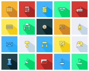 Office sign icons set - Business icons set vector