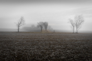 Fototapeta premium Journée de brouillard dans le Tarn