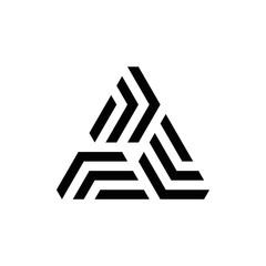 Abstract triangle shape logo on white background