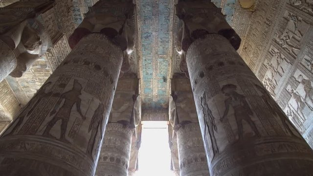Dendera temple or Temple of Hathor. Egypt. Dendera, Denderah, is a small town in Egypt. Dendera Temple complex, one of the best-preserved temple sites from ancient Upper Egypt.