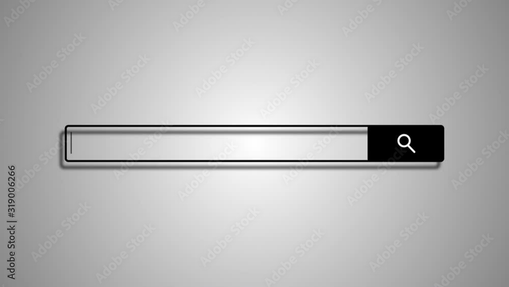 Poster search bar element design, search box on white background, 3d rendering backdrop